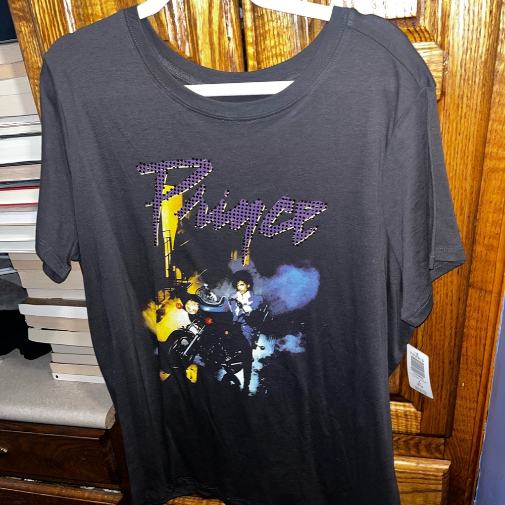Torrid Black Graphic Tee with Purple and Blue Accents